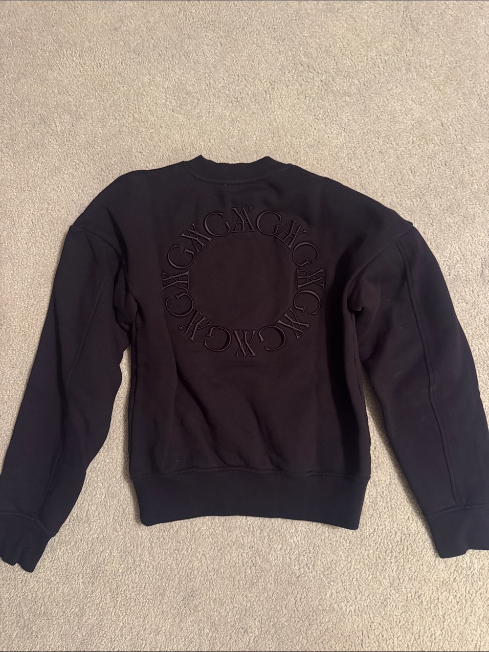 Yagya Women's or Child’s Black Crewneck Sweatshirt with Embroidered Logo